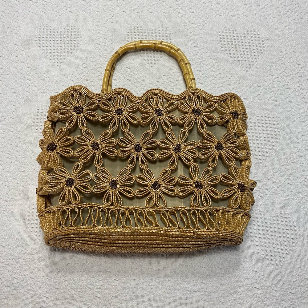 Made in Italy Woven Floral Bag